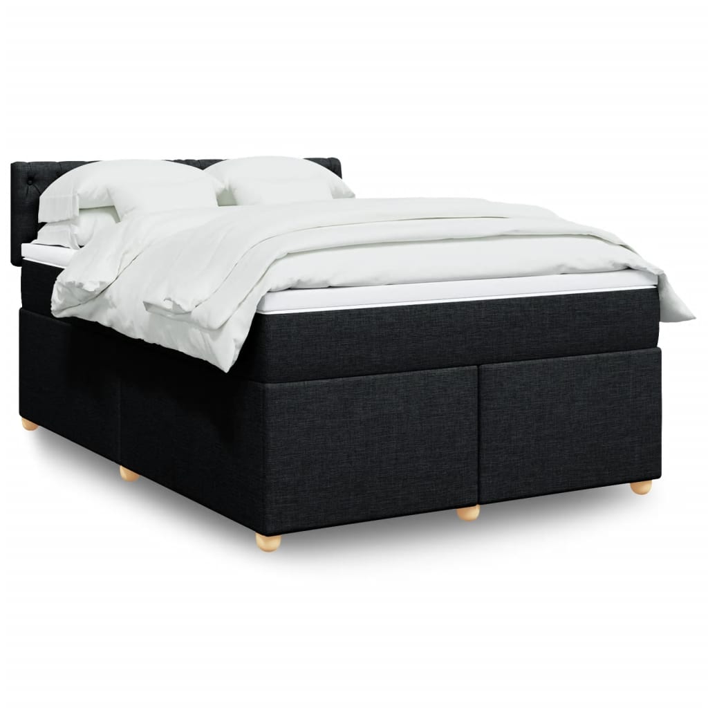Boxspring met matras stof zwart 160x200 cm is nu te koop bij PeponiXL, paradijselijk wonen!