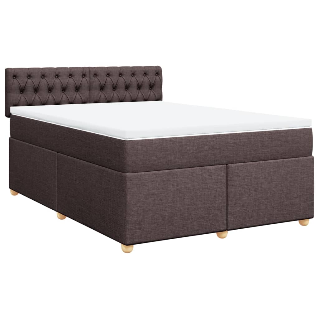 Boxspring met matras stof donkerbruin 160x200 cm is nu te koop bij PeponiXL, paradijselijk wonen!