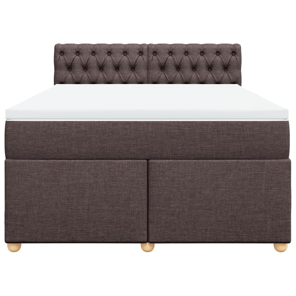 Boxspring met matras stof donkerbruin 160x200 cm is nu te koop bij PeponiXL, paradijselijk wonen!