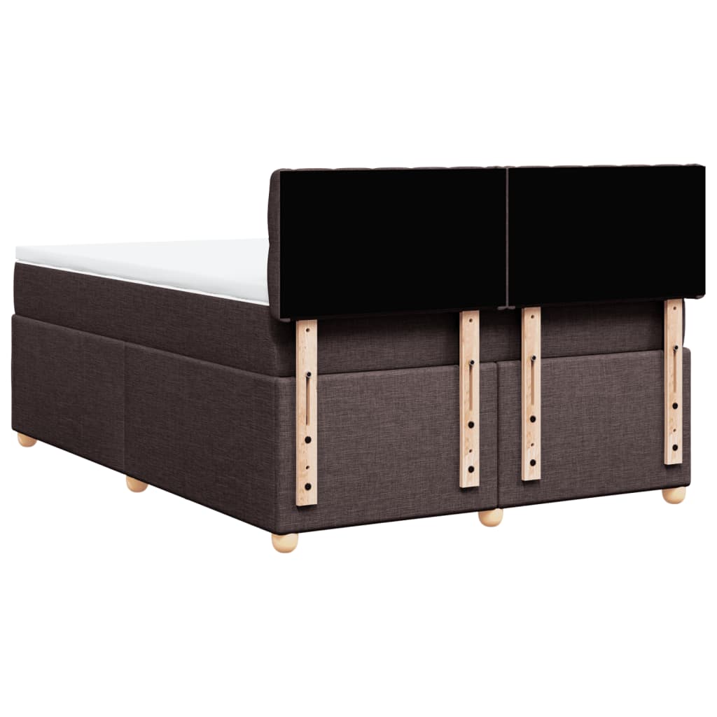 Boxspring met matras stof donkerbruin 160x200 cm is nu te koop bij PeponiXL, paradijselijk wonen!