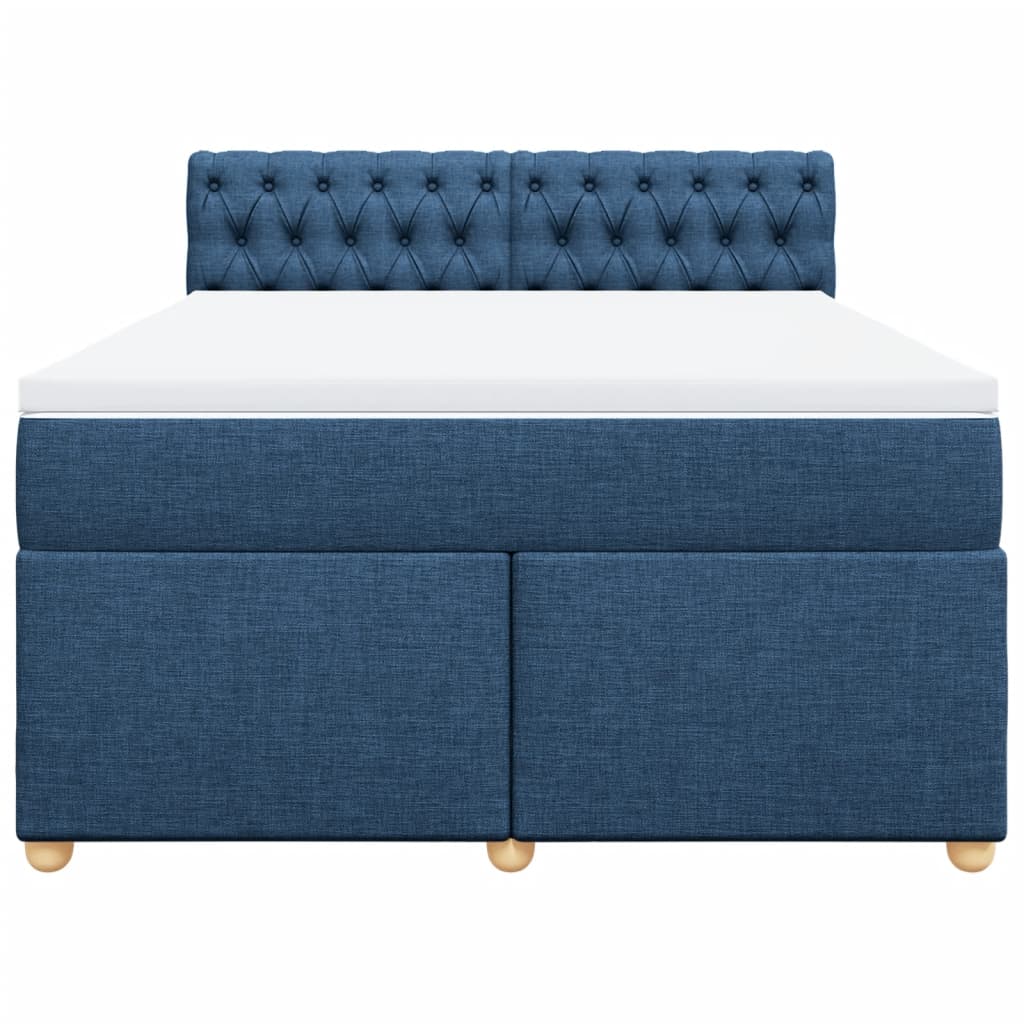 Boxspring met matras stof blauw 160x200 cm is nu te koop bij PeponiXL, paradijselijk wonen!