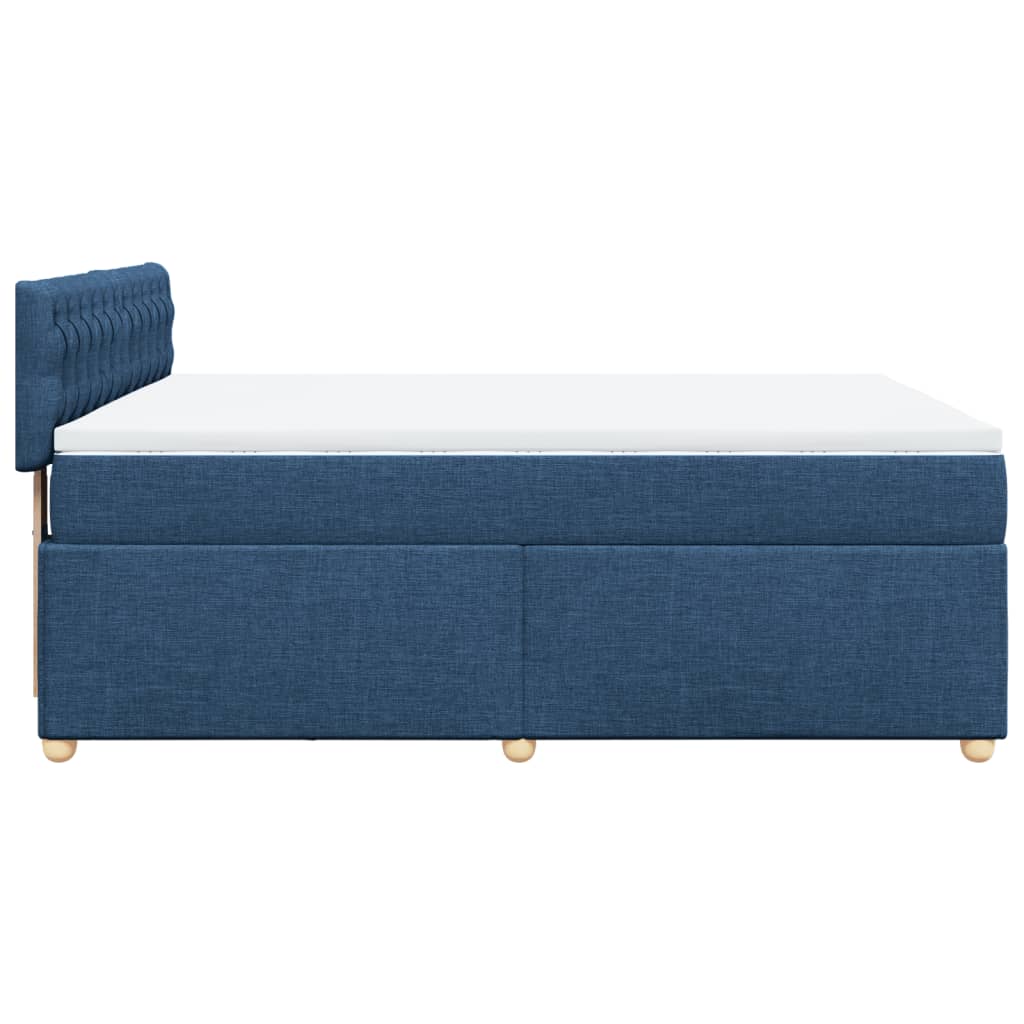 Boxspring met matras stof blauw 160x200 cm is nu te koop bij PeponiXL, paradijselijk wonen!