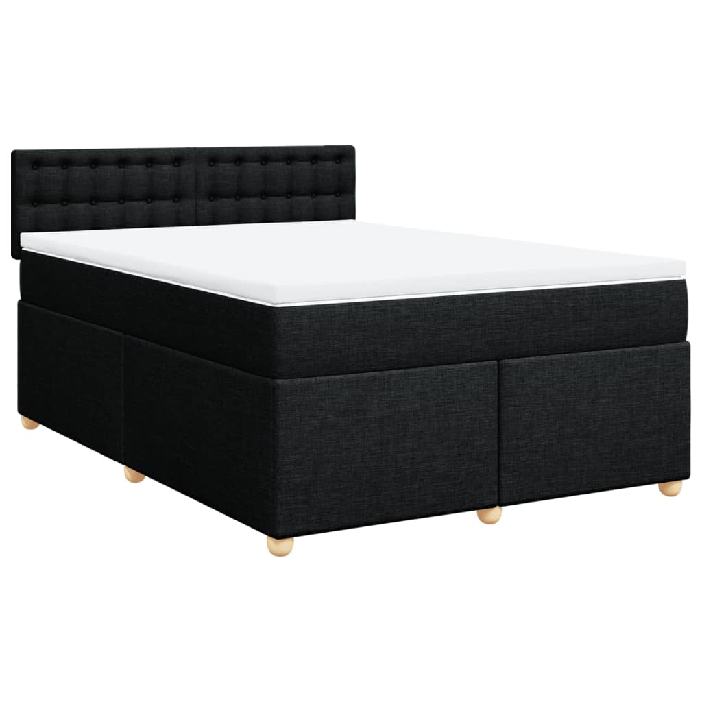 Boxspring met matras stof zwart 160x200 cm is nu te koop bij PeponiXL, paradijselijk wonen!