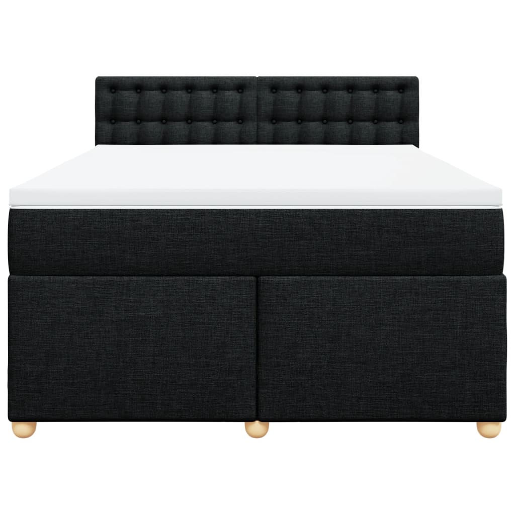 Boxspring met matras stof zwart 160x200 cm is nu te koop bij PeponiXL, paradijselijk wonen!