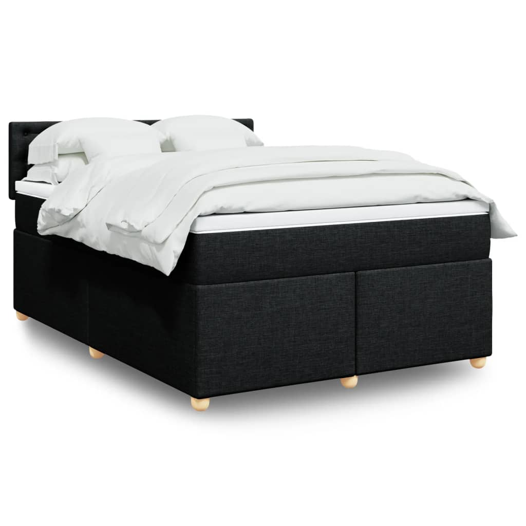 Boxspring met matras stof zwart 160x200 cm is nu te koop bij PeponiXL, paradijselijk wonen!