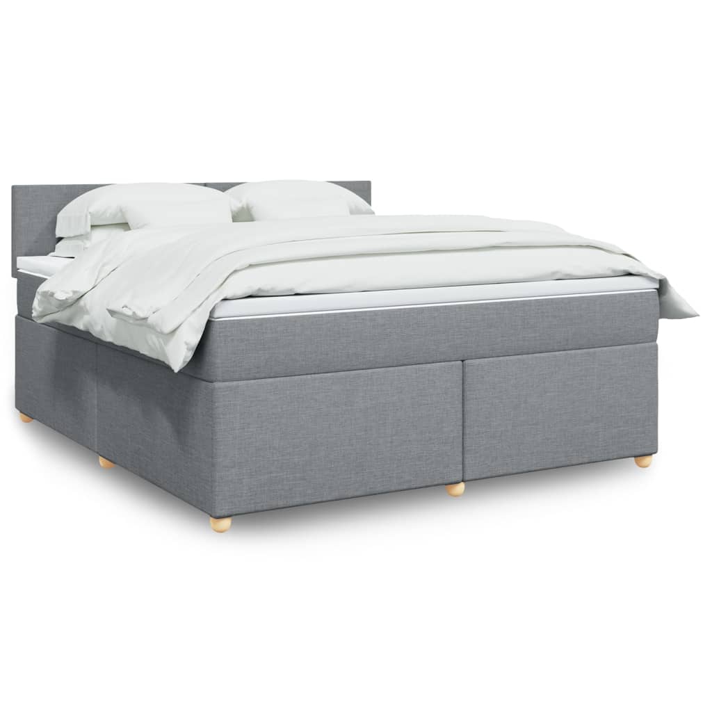Boxspring met matras stof lichtgrijs 180x200 cm is nu te koop bij PeponiXL, paradijselijk wonen!