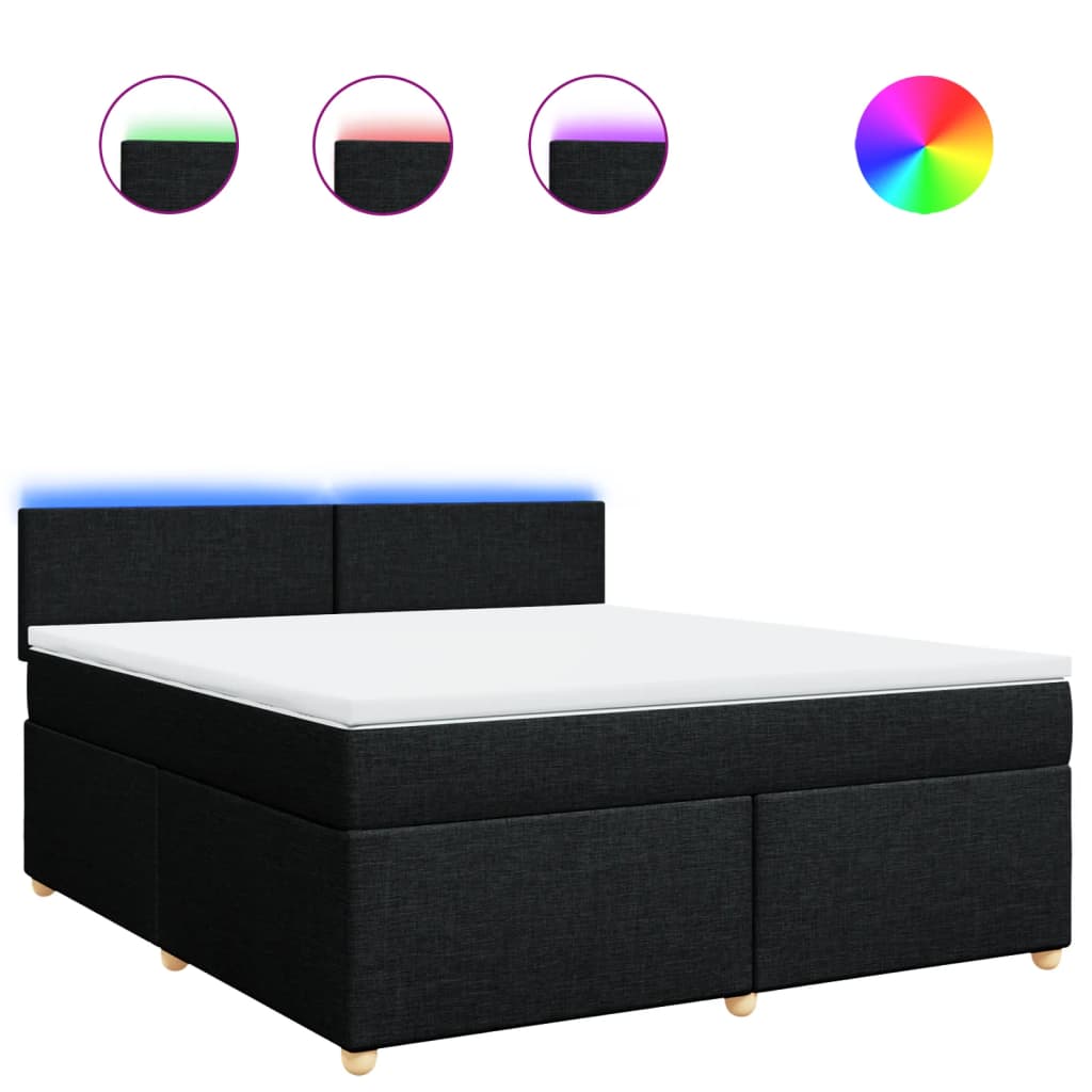 Boxspring met matras stof zwart 180x200 cm is nu te koop bij PeponiXL, paradijselijk wonen!