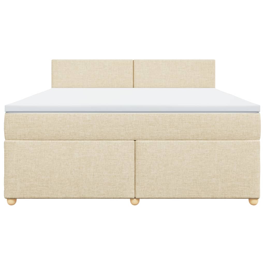 Boxspring met matras stof crèmekleurig 180x200 cm is nu te koop bij PeponiXL, paradijselijk wonen!