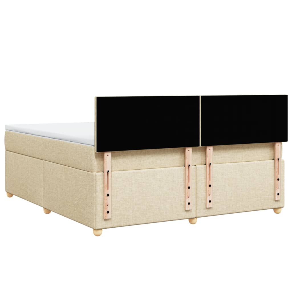 Boxspring met matras stof crèmekleurig 180x200 cm is nu te koop bij PeponiXL, paradijselijk wonen!