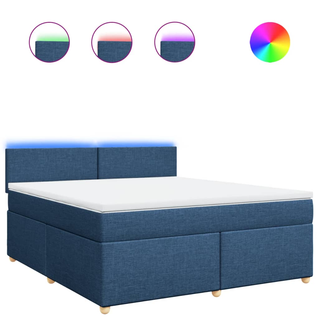 Boxspring met matras stof blauw 180x200 cm is nu te koop bij PeponiXL, paradijselijk wonen!