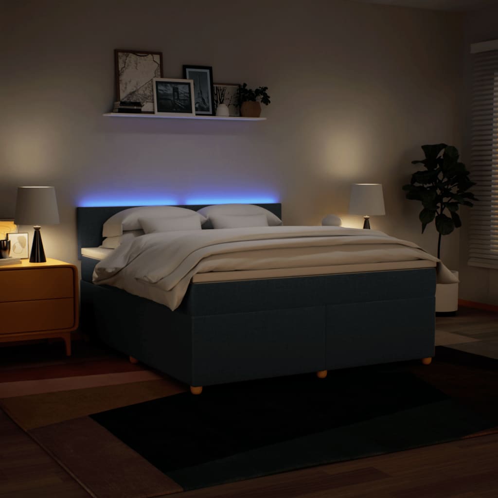 Boxspring met matras stof blauw 180x200 cm is nu te koop bij PeponiXL, paradijselijk wonen!
