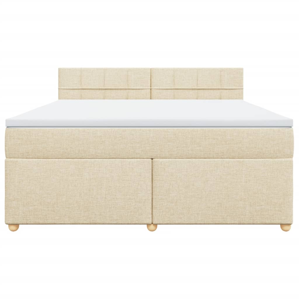 Boxspring met matras stof crèmekleurig 180x200 cm is nu te koop bij PeponiXL, paradijselijk wonen!