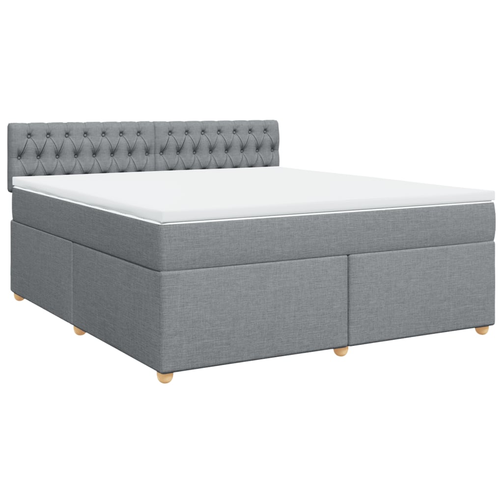 Boxspring met matras stof lichtgrijs 180x200 cm is nu te koop bij PeponiXL, paradijselijk wonen!