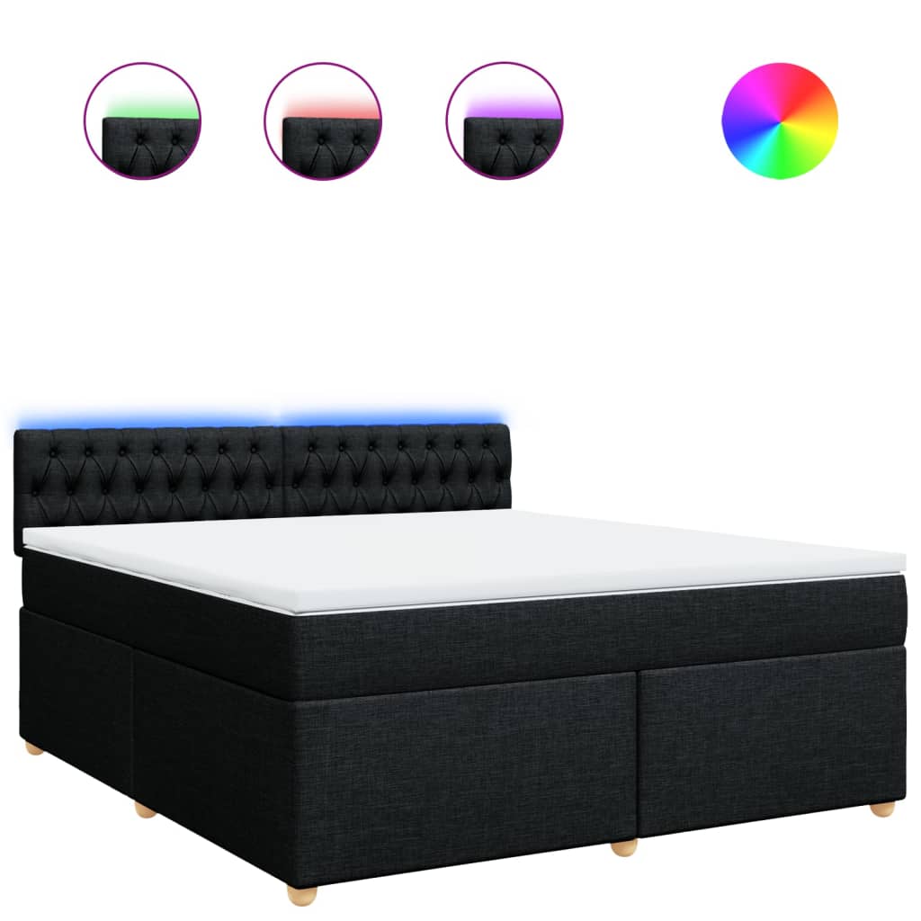 Boxspring met matras stof zwart 180x200 cm is nu te koop bij PeponiXL, paradijselijk wonen!