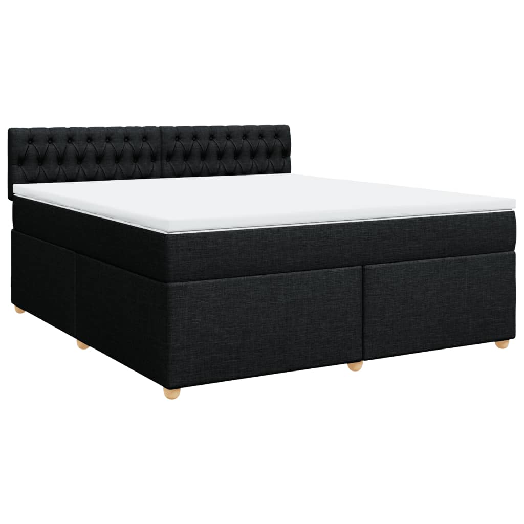 Boxspring met matras stof zwart 180x200 cm is nu te koop bij PeponiXL, paradijselijk wonen!