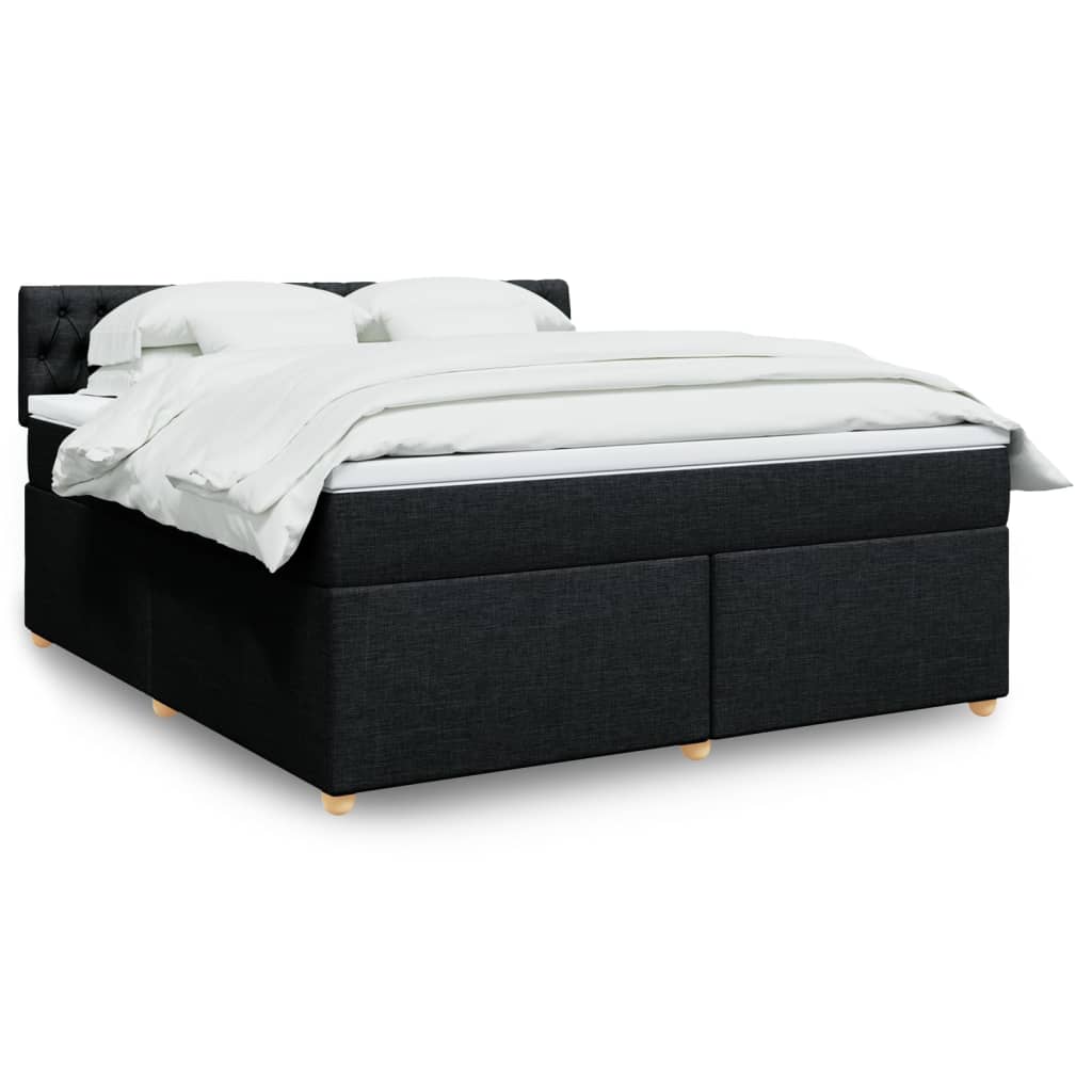 Boxspring met matras stof zwart 180x200 cm is nu te koop bij PeponiXL, paradijselijk wonen!