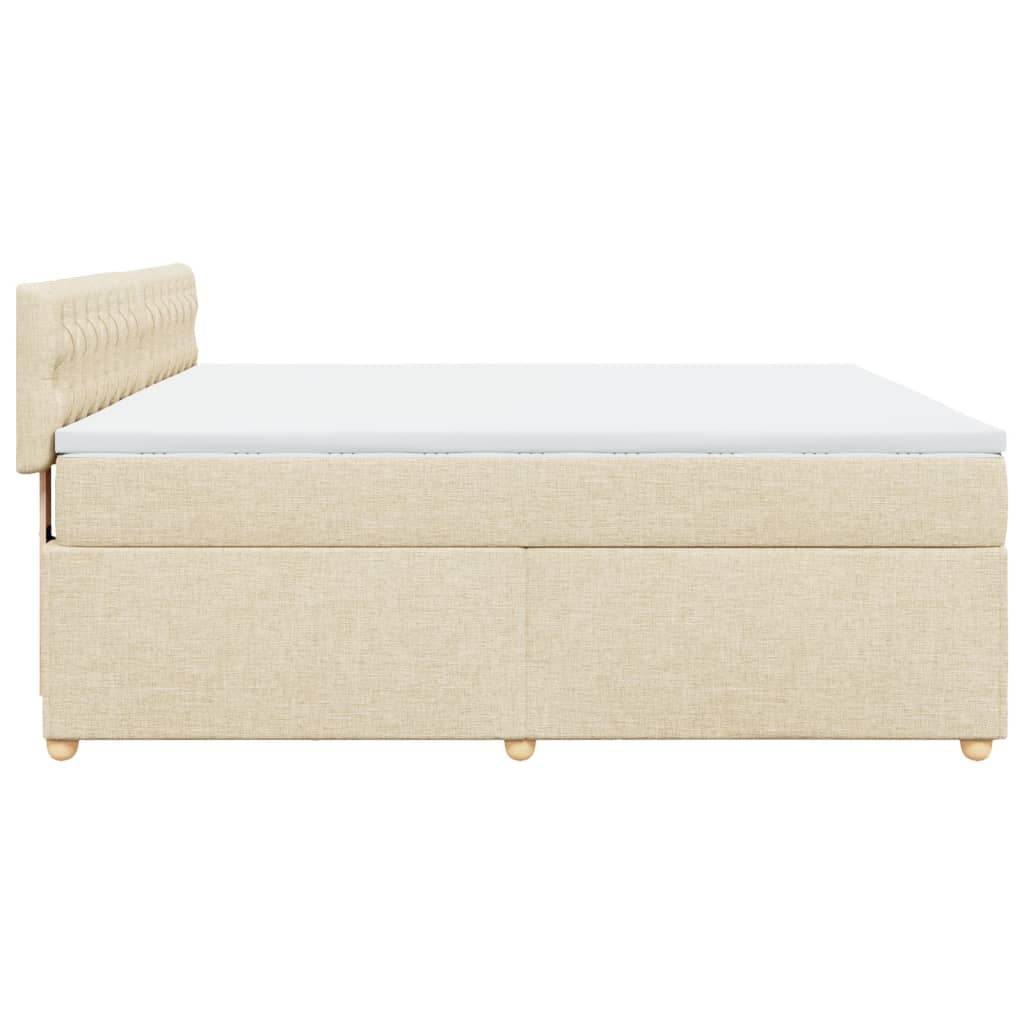 Boxspring met matras stof crèmekleurig 180x200 cm is nu te koop bij PeponiXL, paradijselijk wonen!