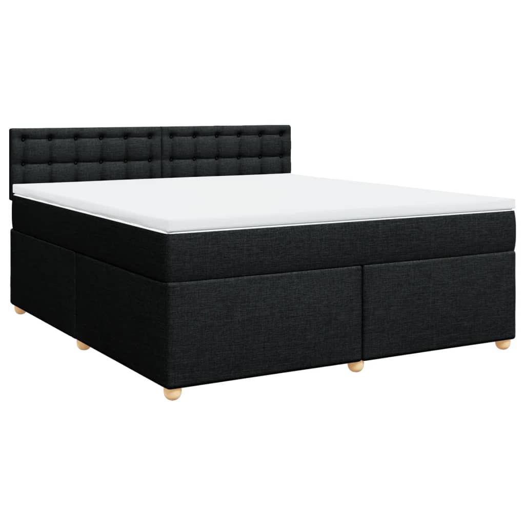 Boxspring met matras stof zwart 180x200 cm is nu te koop bij PeponiXL, paradijselijk wonen!