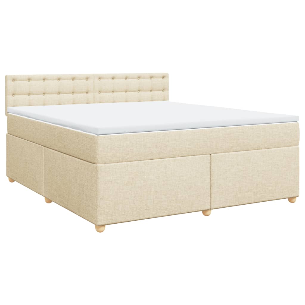 Boxspring met matras stof crèmekleurig 180x200 cm is nu te koop bij PeponiXL, paradijselijk wonen!