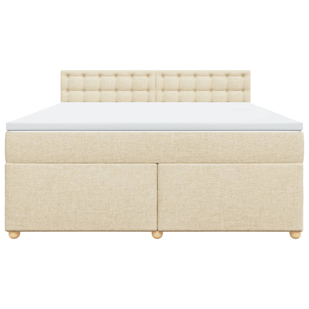 Boxspring met matras stof crèmekleurig 180x200 cm is nu te koop bij PeponiXL, paradijselijk wonen!