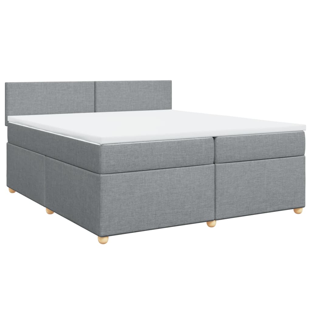 Boxspring met matras stof lichtgrijs 200x200 cm is nu te koop bij PeponiXL, paradijselijk wonen!