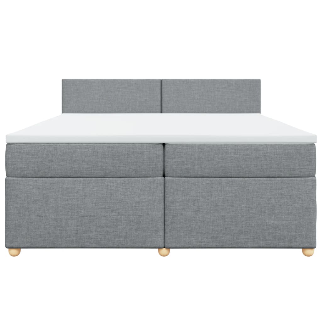 Boxspring met matras stof lichtgrijs 200x200 cm is nu te koop bij PeponiXL, paradijselijk wonen!