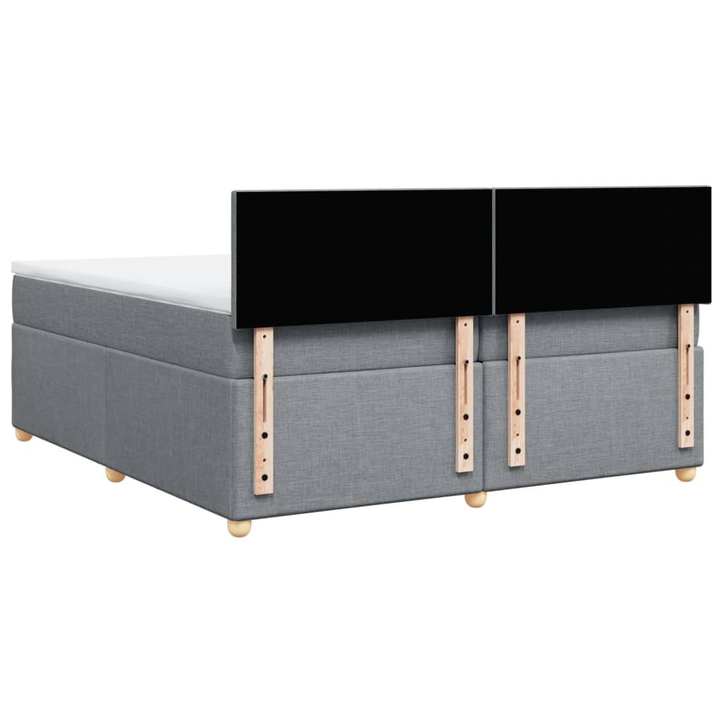 Boxspring met matras stof lichtgrijs 200x200 cm is nu te koop bij PeponiXL, paradijselijk wonen!