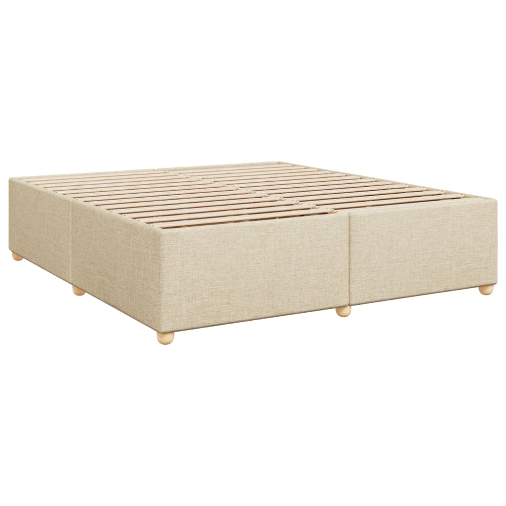Boxspring met matras stof crèmekleurig 200x200 cm is nu te koop bij PeponiXL, paradijselijk wonen!