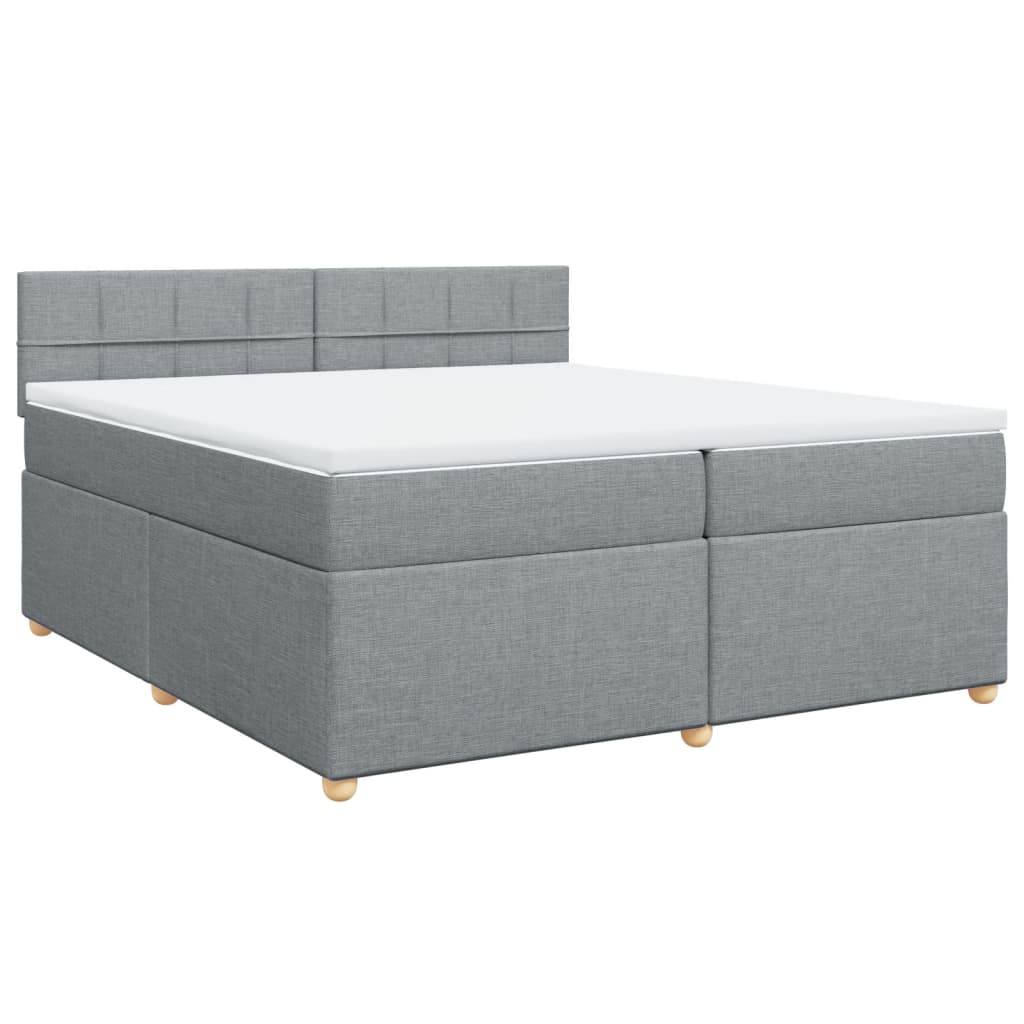 Boxspring met matras stof lichtgrijs 200x200 cm is nu te koop bij PeponiXL, paradijselijk wonen!