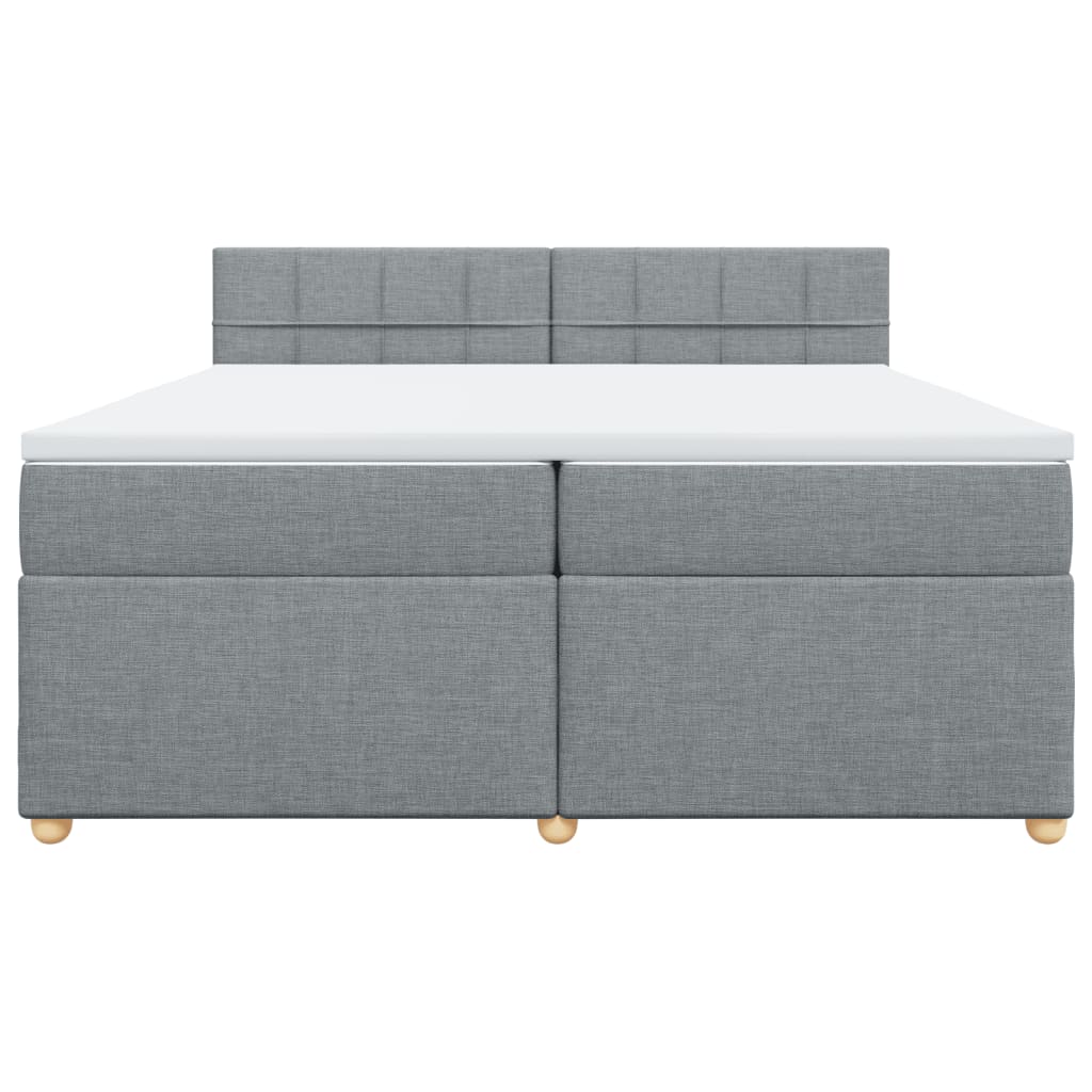 Boxspring met matras stof lichtgrijs 200x200 cm is nu te koop bij PeponiXL, paradijselijk wonen!