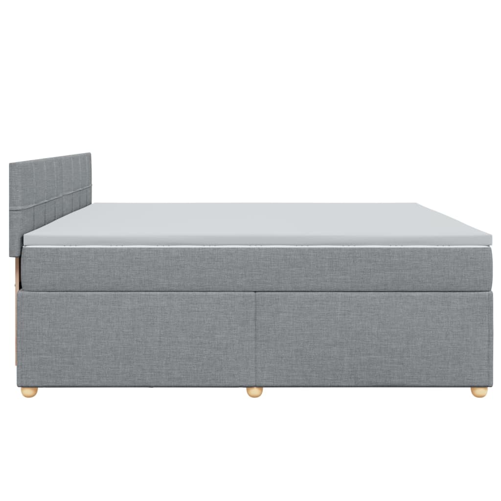 Boxspring met matras stof lichtgrijs 200x200 cm is nu te koop bij PeponiXL, paradijselijk wonen!