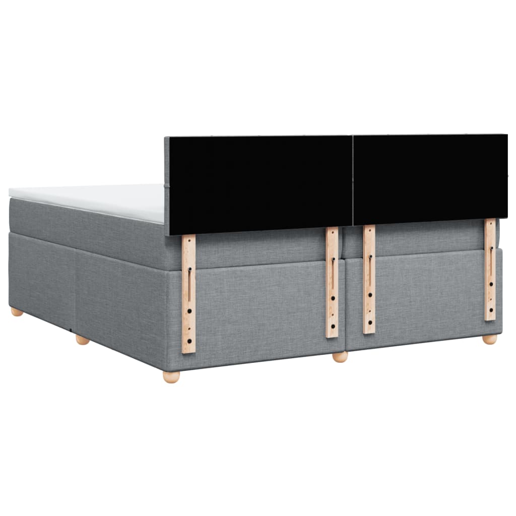 Boxspring met matras stof lichtgrijs 200x200 cm is nu te koop bij PeponiXL, paradijselijk wonen!