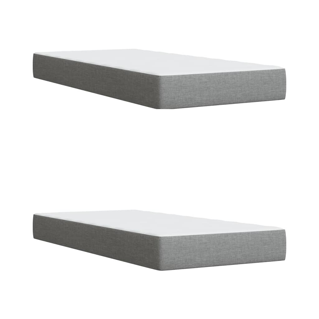 Boxspring met matras stof lichtgrijs 200x200 cm is nu te koop bij PeponiXL, paradijselijk wonen!