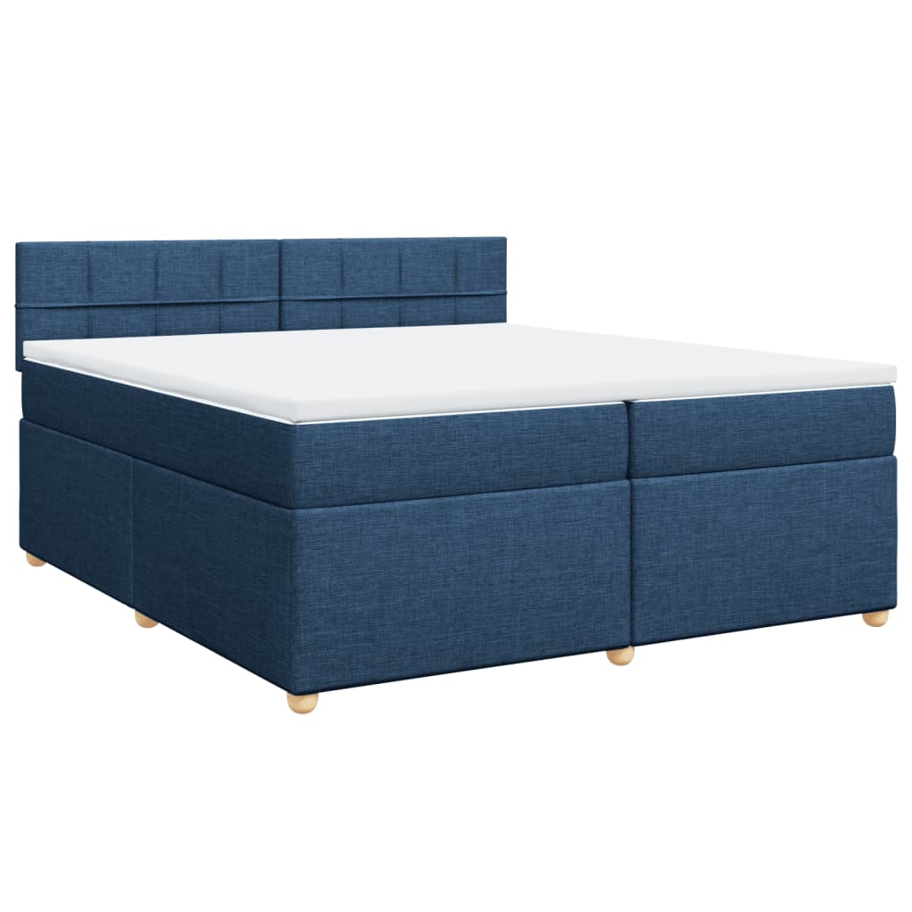 Boxspring met matras stof blauw 200x200 cm is nu te koop bij PeponiXL, paradijselijk wonen!
