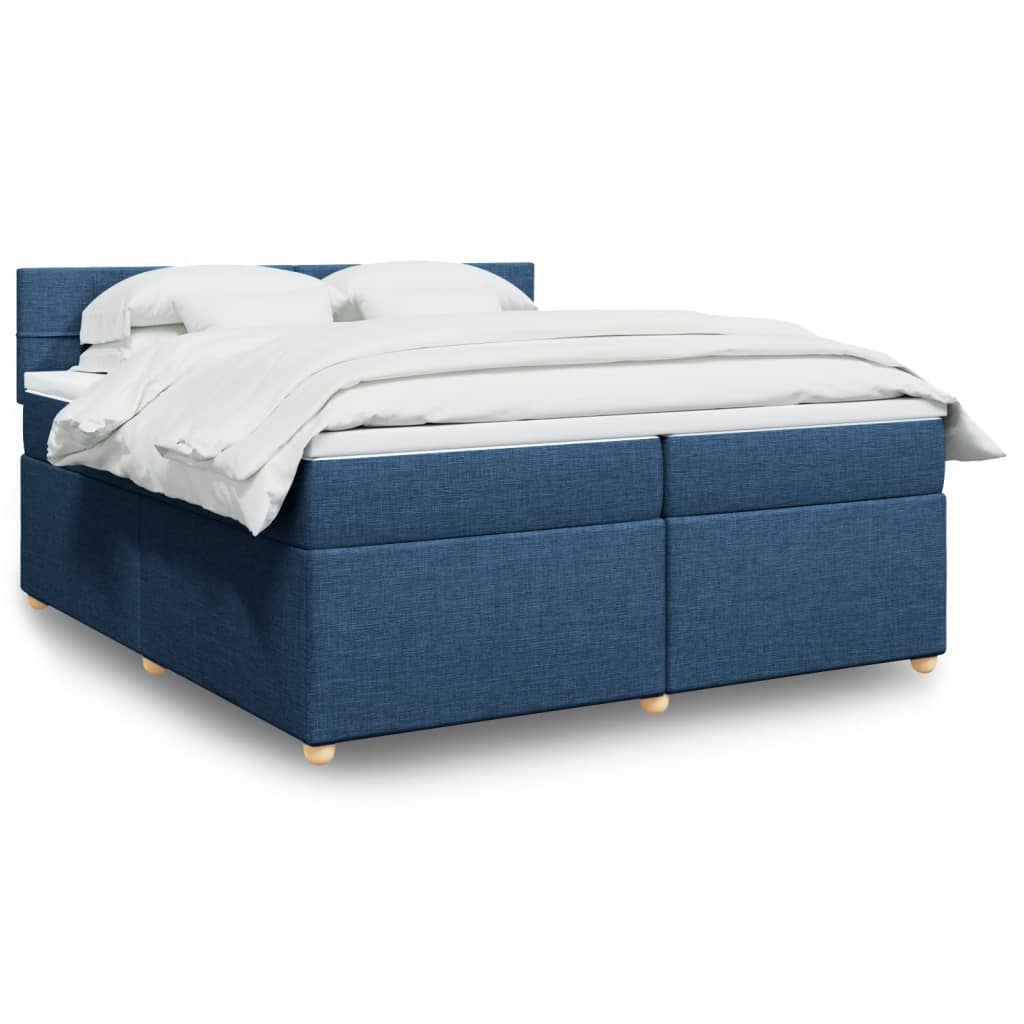 Boxspring met matras stof blauw 200x200 cm is nu te koop bij PeponiXL, paradijselijk wonen!