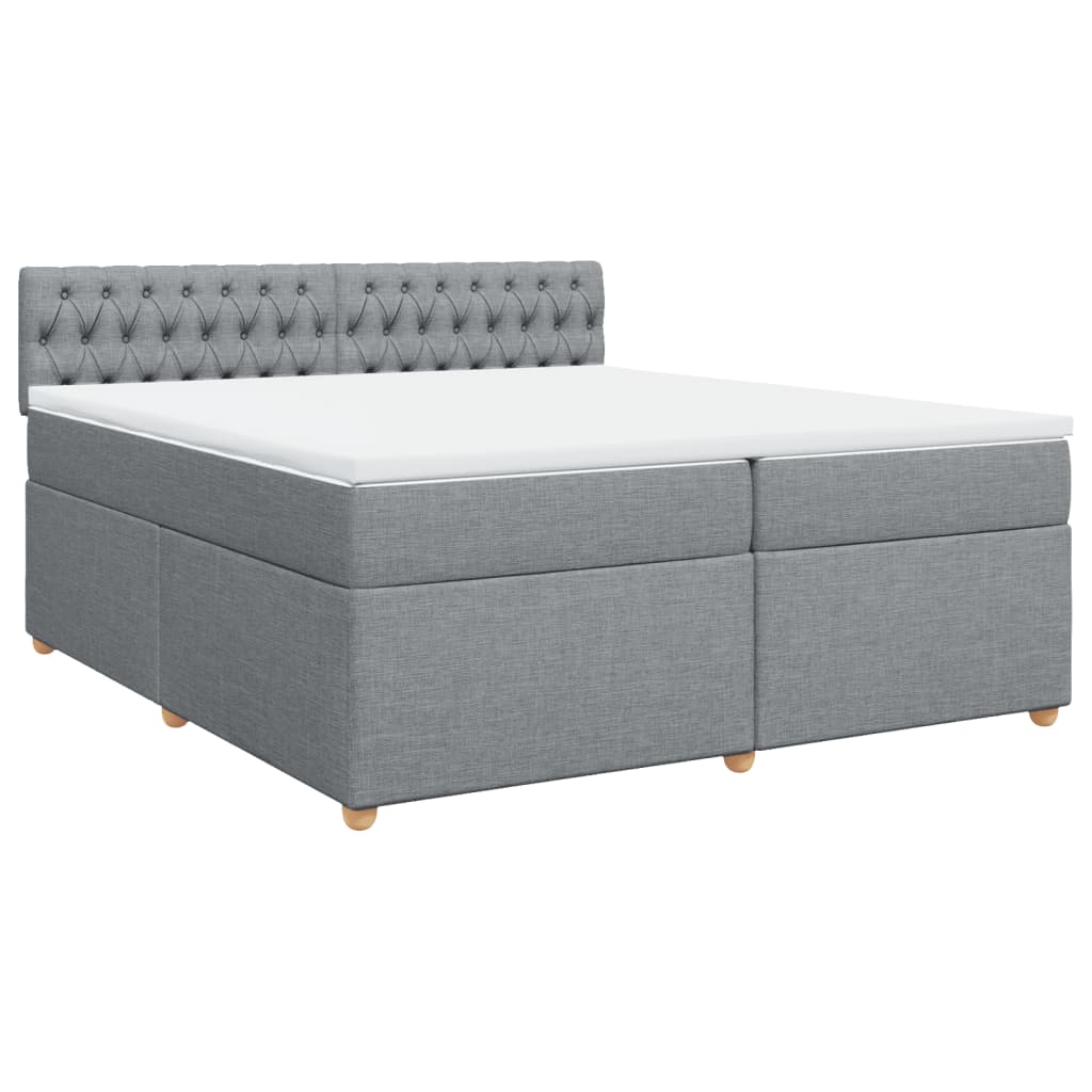Boxspring met matras stof lichtgrijs 200x200 cm is nu te koop bij PeponiXL, paradijselijk wonen!