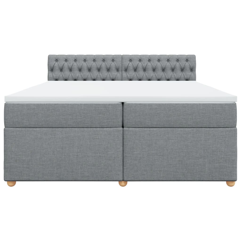 Boxspring met matras stof lichtgrijs 200x200 cm is nu te koop bij PeponiXL, paradijselijk wonen!