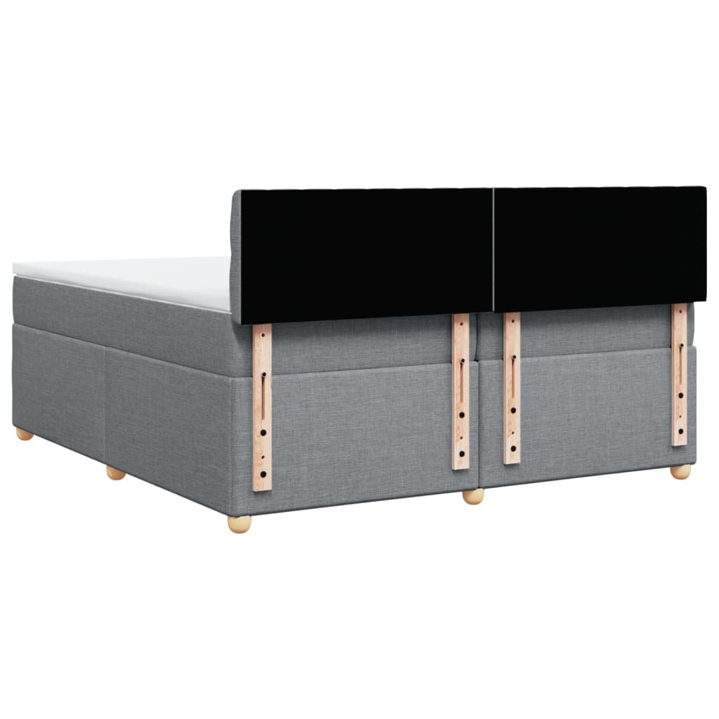 Boxspring met matras stof lichtgrijs 200x200 cm is nu te koop bij PeponiXL, paradijselijk wonen!