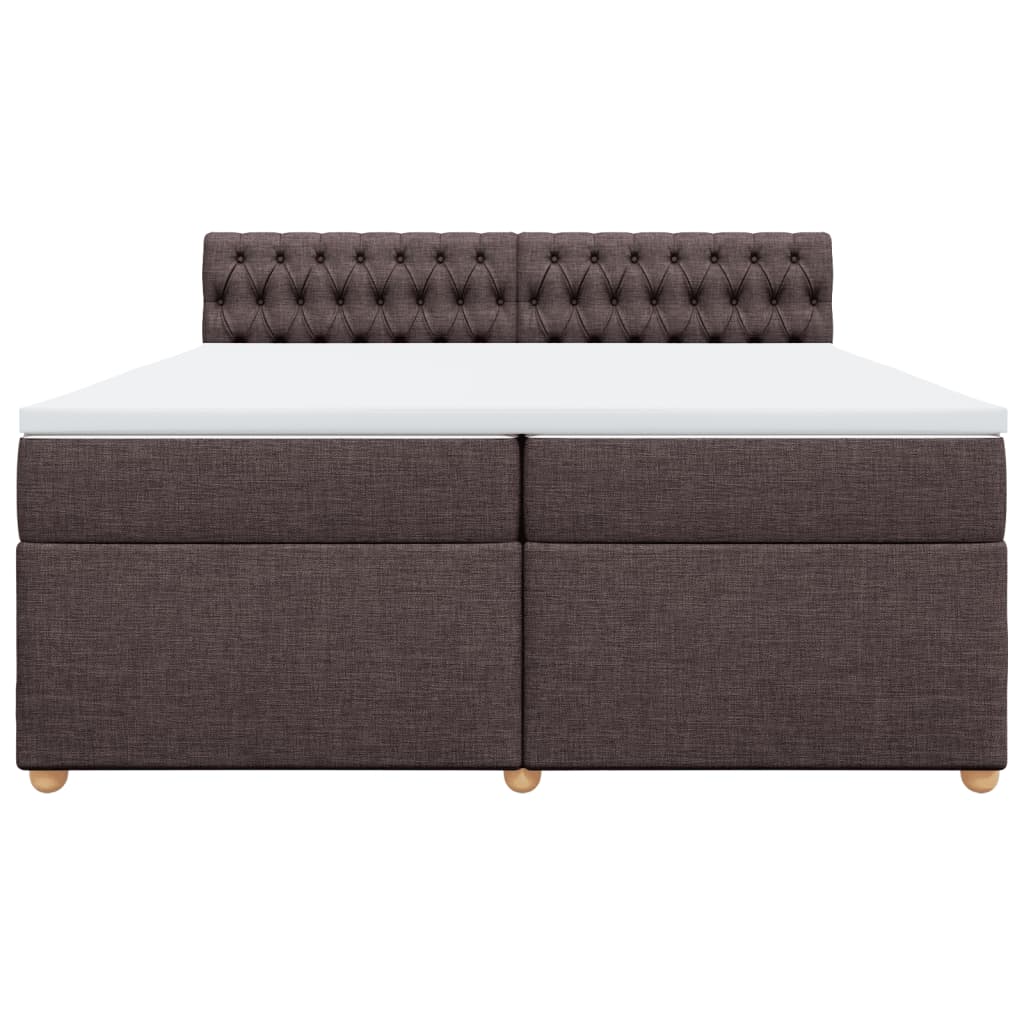 Boxspring met matras stof donkerbruin 200x200 cm is nu te koop bij PeponiXL, paradijselijk wonen!