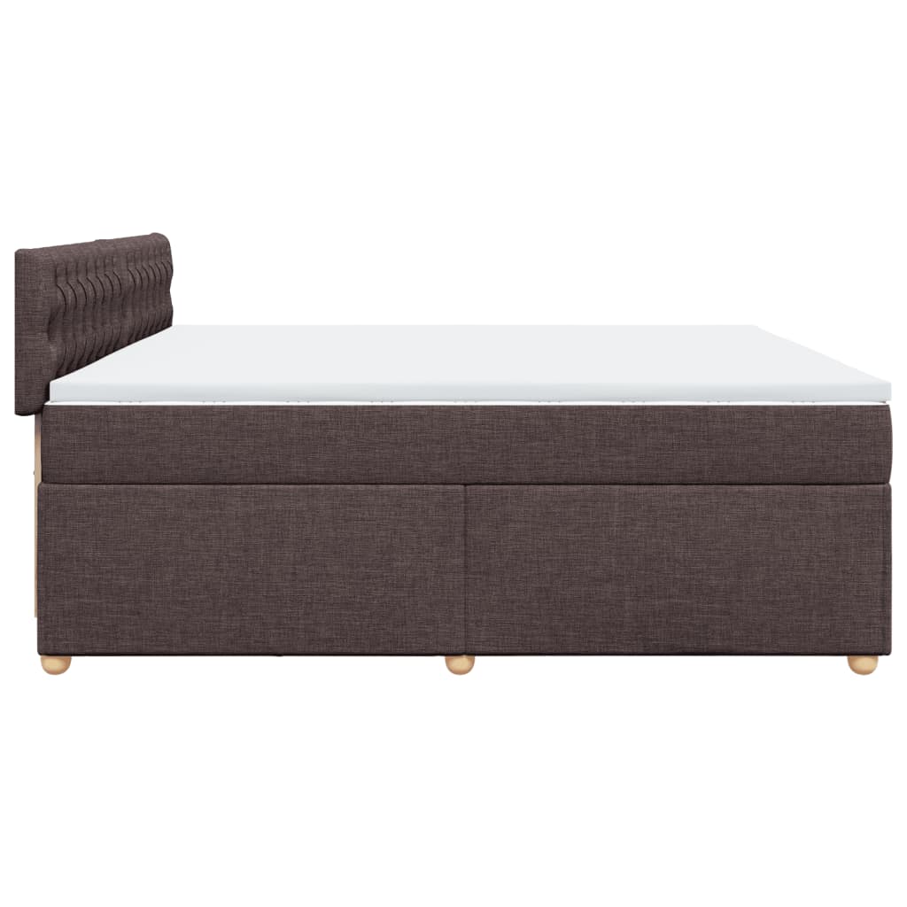 Boxspring met matras stof donkerbruin 200x200 cm is nu te koop bij PeponiXL, paradijselijk wonen!
