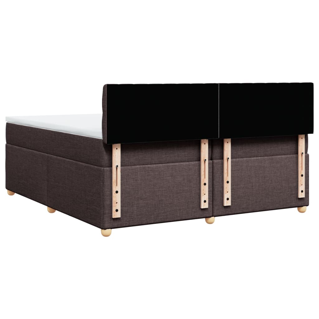 Boxspring met matras stof donkerbruin 200x200 cm is nu te koop bij PeponiXL, paradijselijk wonen!