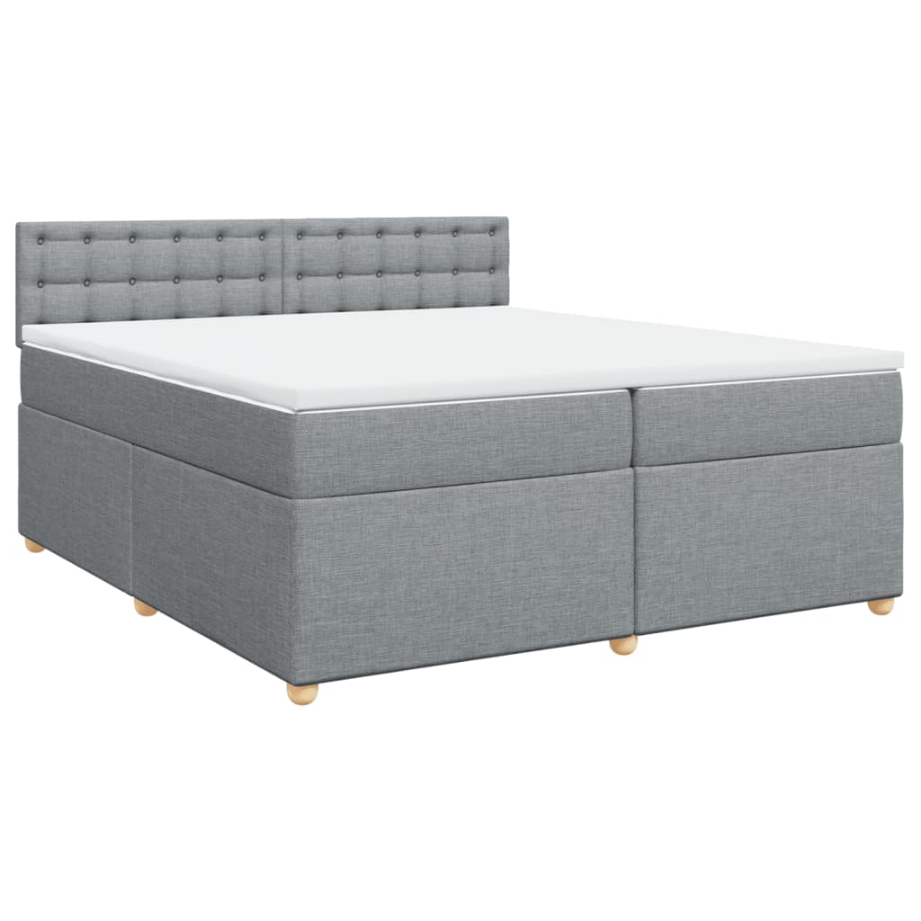Boxspring met matras stof lichtgrijs 200x200 cm is nu te koop bij PeponiXL, paradijselijk wonen!