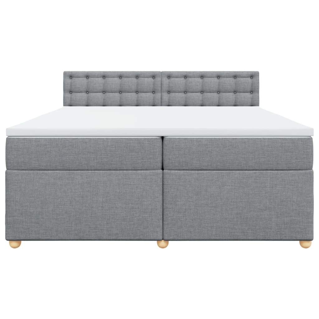 Boxspring met matras stof lichtgrijs 200x200 cm is nu te koop bij PeponiXL, paradijselijk wonen!