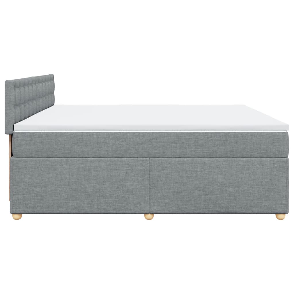 Boxspring met matras stof lichtgrijs 200x200 cm is nu te koop bij PeponiXL, paradijselijk wonen!