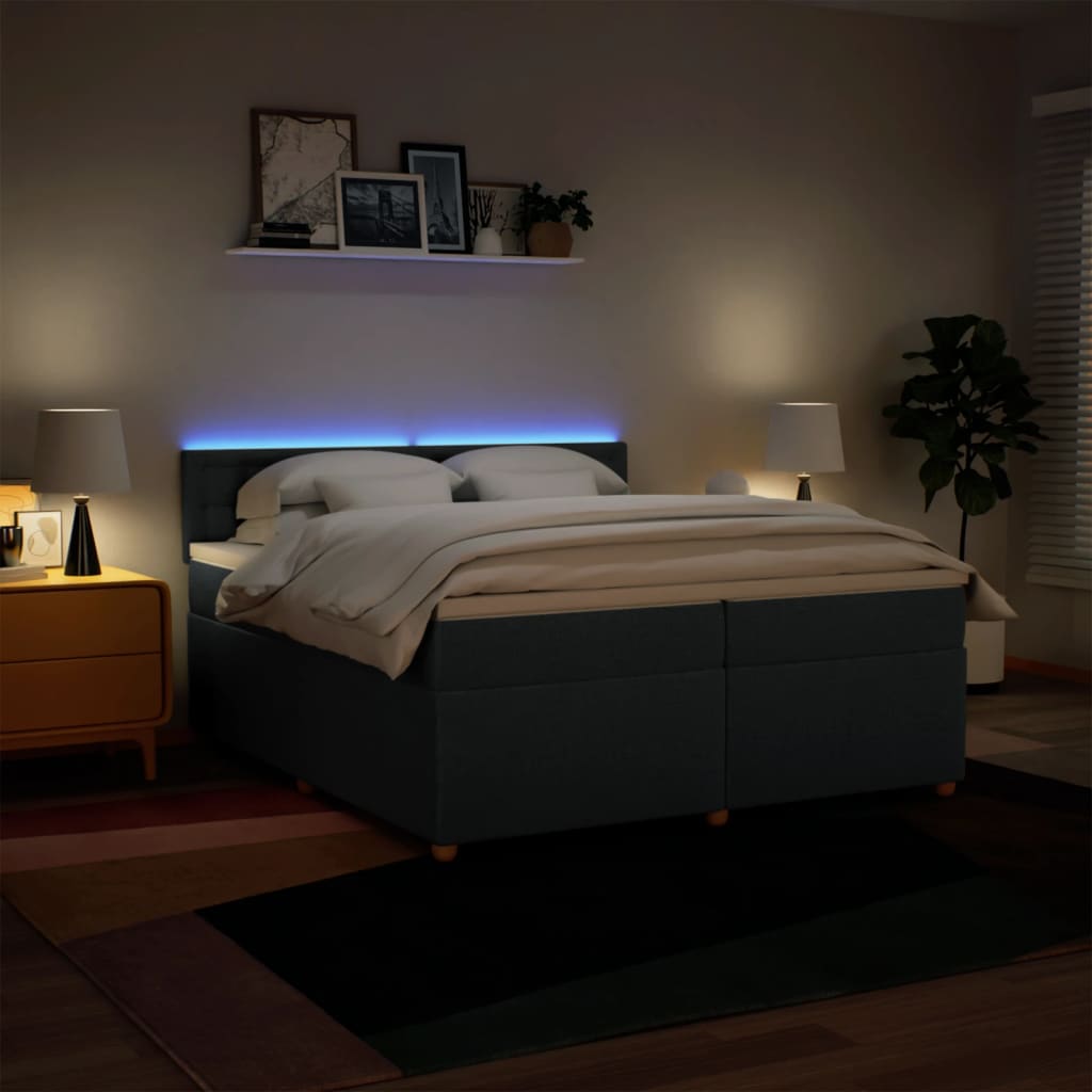 Boxspring met matras stof blauw 200x200 cm is nu te koop bij PeponiXL, paradijselijk wonen!