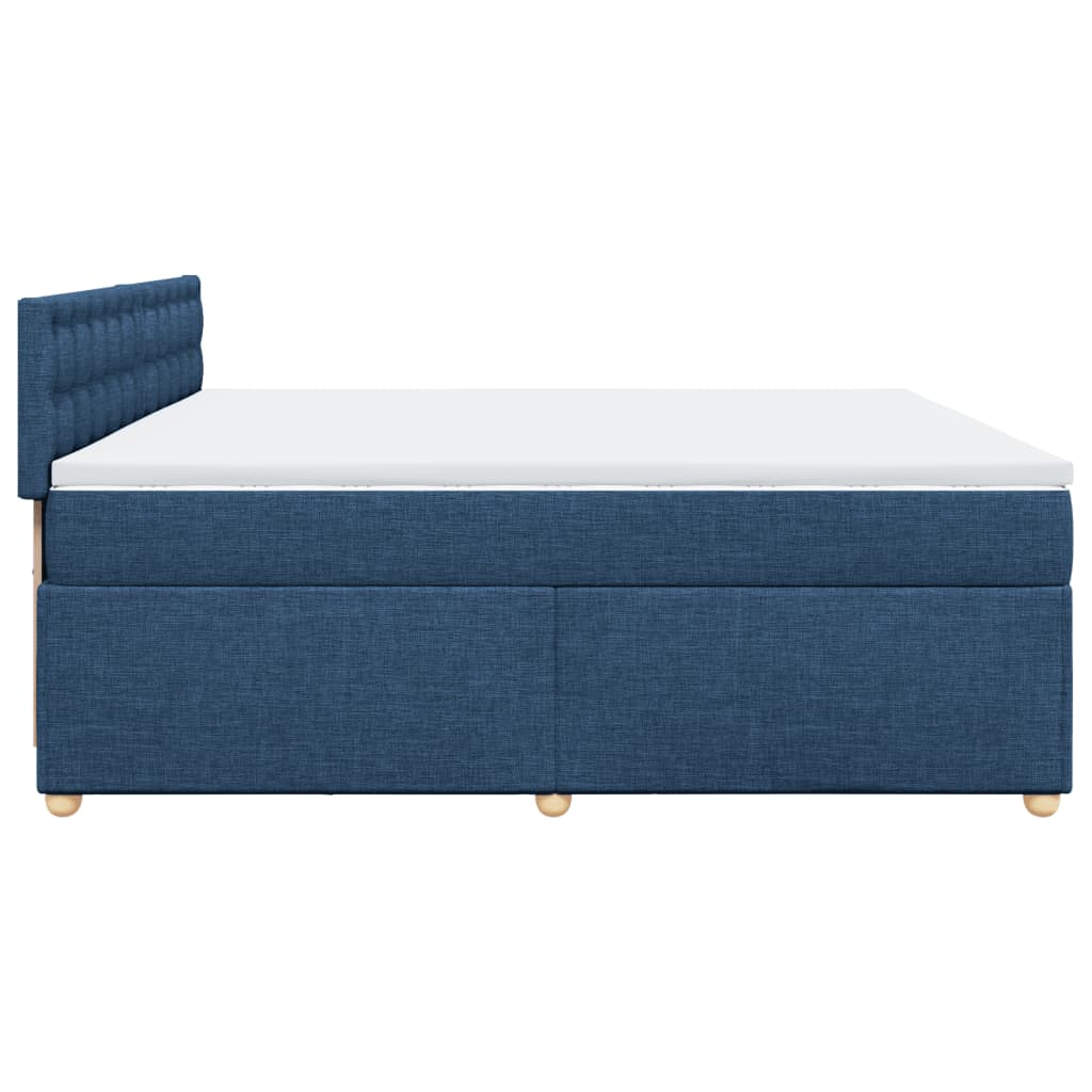 Boxspring met matras stof blauw 200x200 cm is nu te koop bij PeponiXL, paradijselijk wonen!