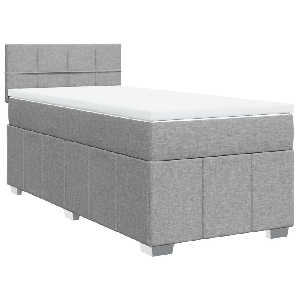 Boxspring met matras stof lichtgrijs 80x200 cm is nu te koop bij PeponiXL, paradijselijk wonen!