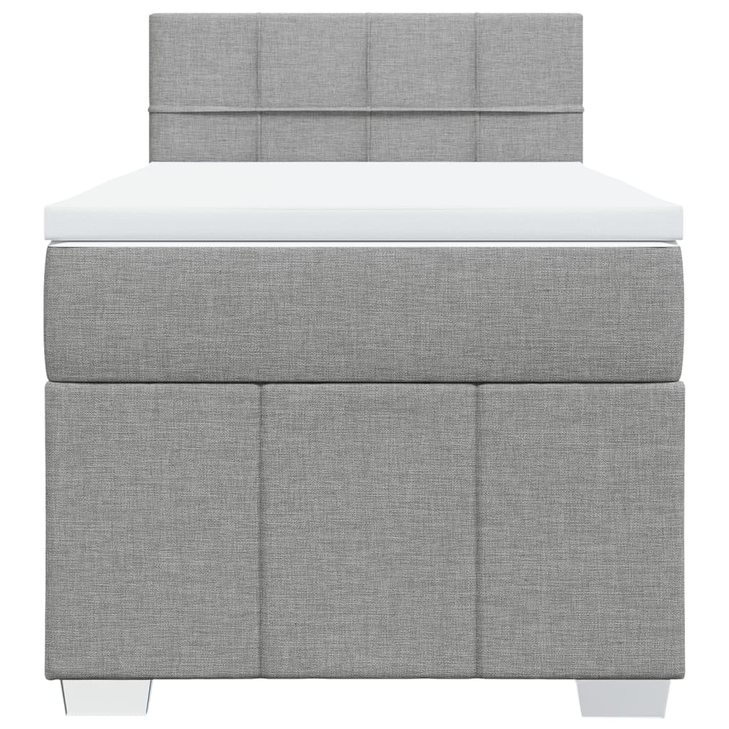 Boxspring met matras stof lichtgrijs 80x200 cm is nu te koop bij PeponiXL, paradijselijk wonen!