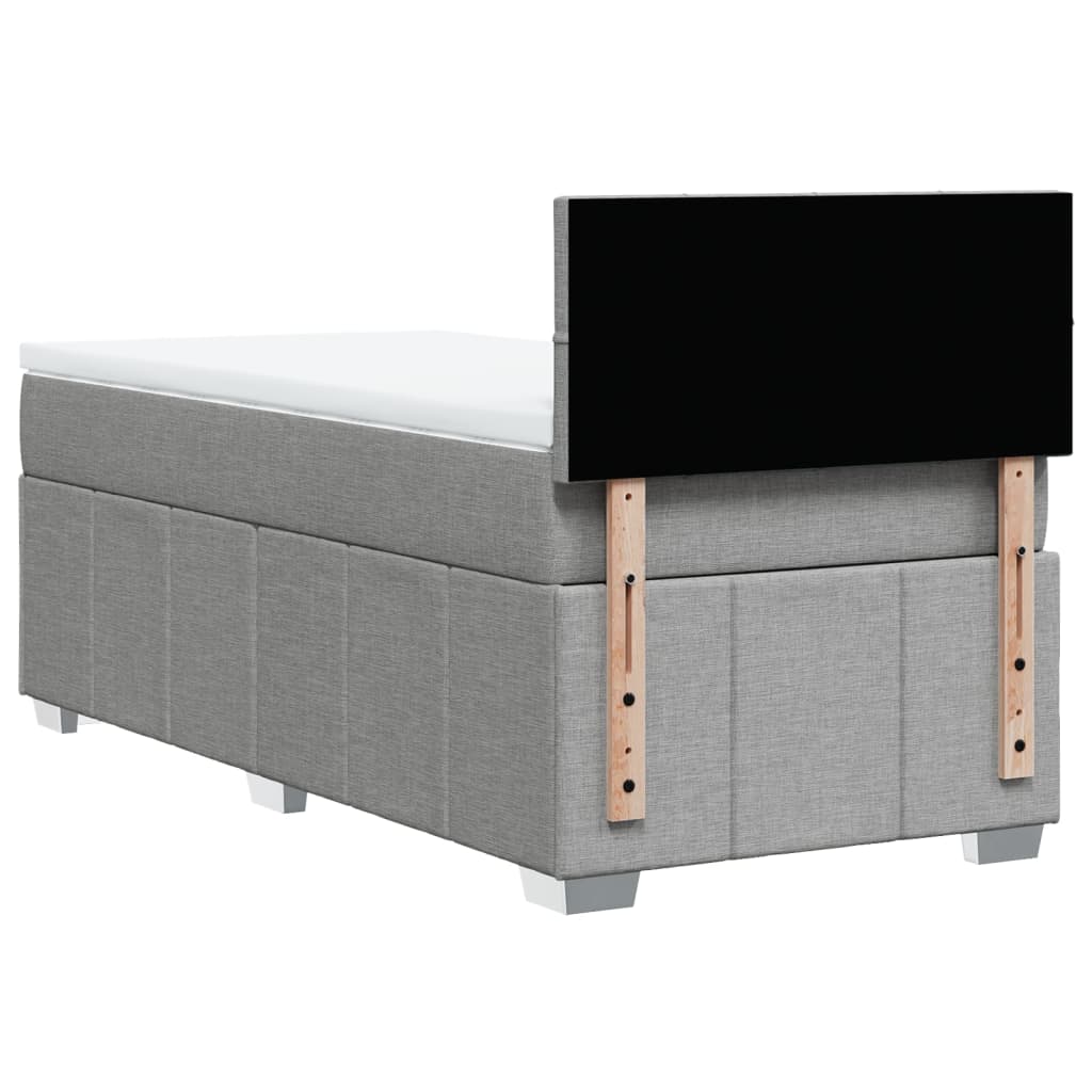 Boxspring met matras stof lichtgrijs 80x200 cm is nu te koop bij PeponiXL, paradijselijk wonen!