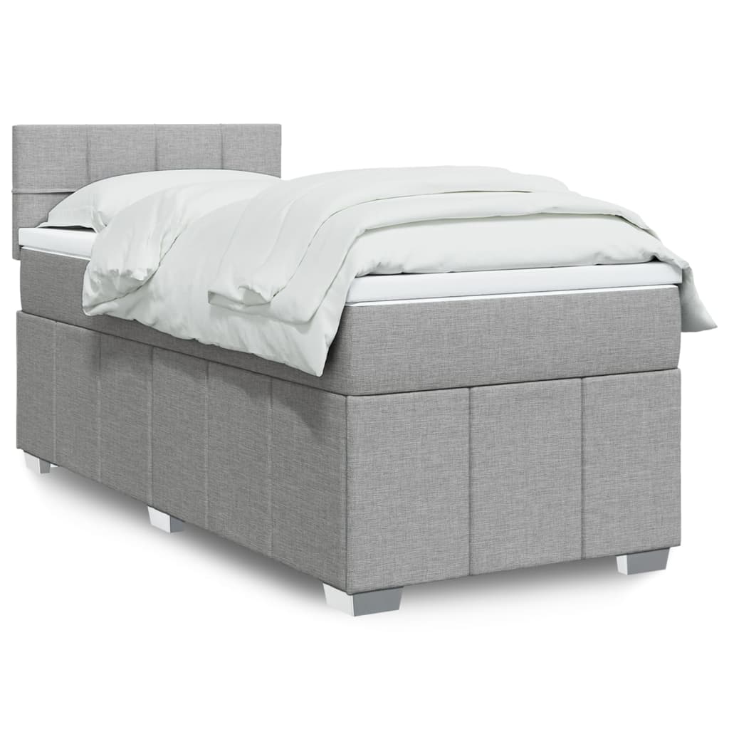 Boxspring met matras stof lichtgrijs 80x200 cm is nu te koop bij PeponiXL, paradijselijk wonen!